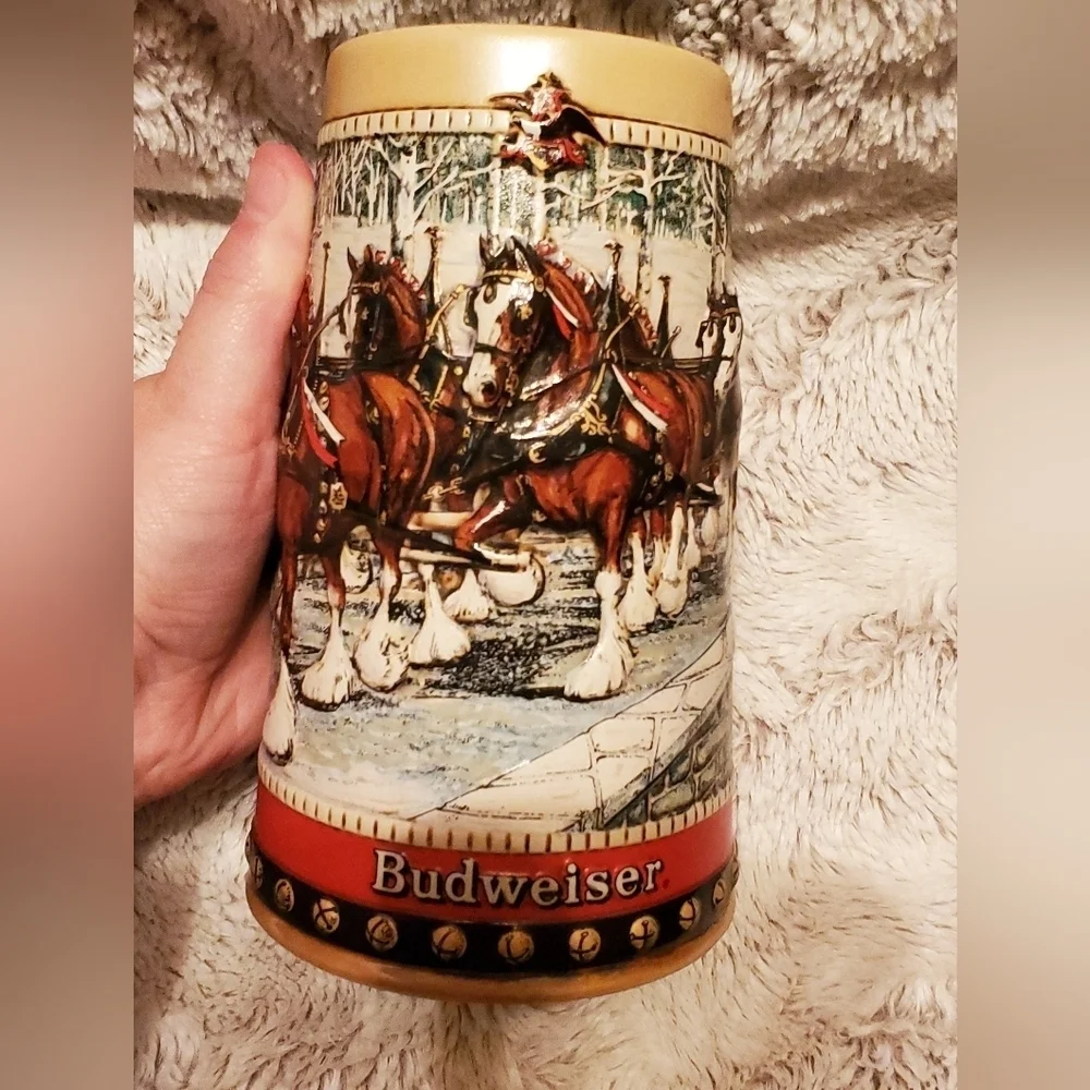 Budweiser Holiday Horses Beer Stein 